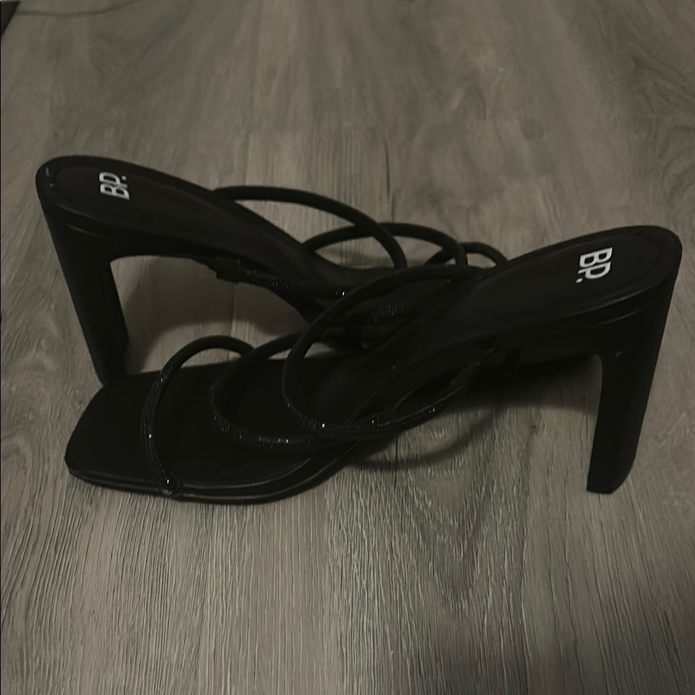 BP Elegant Black Strappy Heels